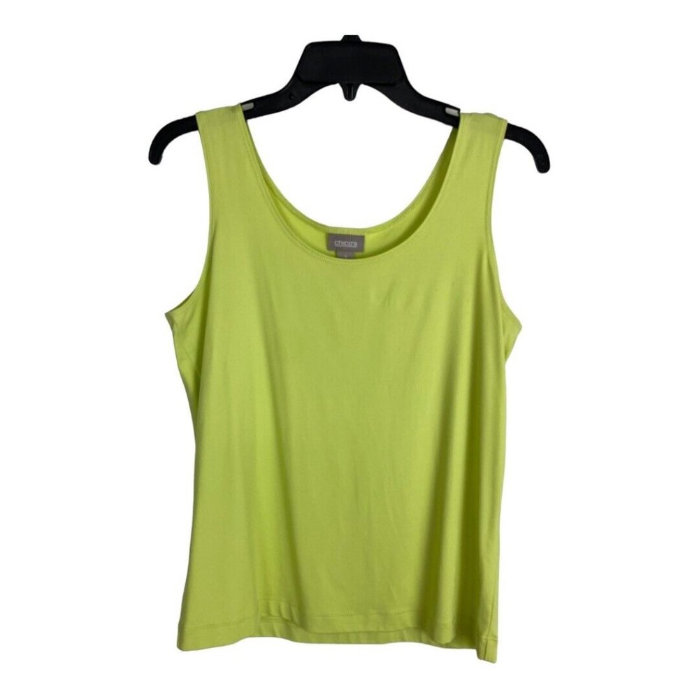 Chicos Womens Shirt Adult Size 1=Medium Yellow Tank Cami Stretch